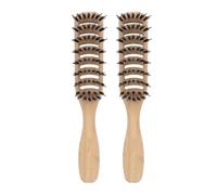 Peigne de coiffure en bambou, 9 rangées, Design creux, poignée ergonomique, brosse à cheveux lissante confortable pour hommes et femmes, paquet de 2