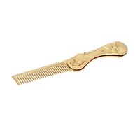 Peigne de Coiffure Pliable Statique avec Dents Lissées | Peigne de Cheveux d'huile Poche en Alliage en Zinc pour Coiffure et Barbe | Portable Finition or pour l'utilisation Quotidienne et Voyage