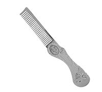 Peigne de Coiffure Pliable Statique avec Dents Lissées | Peigne de Cheveux d'huile Poche en Alliage en Zinc pour Coiffure et Barbe | Portable Finition or pour l'utilisation Quotidienne et Voyage