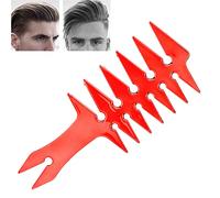 Peigne de coiffure pour homme, Outil de Coiffure pour Hommes, Dents Larges et Peigne à Fourche pour le Lissage des Moustaches et le Coiffage à L'huile(Peigne fourchette)(rouge)