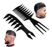 Peigne de Coiffure Professionnel 2 en 1 Pour Hommes, Peigne de Coiffure à Dents Larges, Démêlant, Antistatique, Résistant à la Chaleur, pour Hommes et Femmes, pour Cheveux Longs et Bouclés (AB)