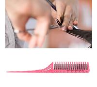 Peigne de Coiffure texturé Poignée Confortable Queue Pointue Conception de Levage de Cheveux pour la Modélisation des Cheveux Peigne de Salon Antidérapant [4 couleurs] (PINK)
