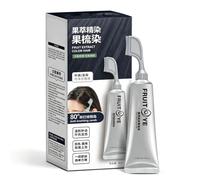 Peigne de coloration « Fruit Essence », essence de coloration capillaire à base d’extraits naturels de plantes, crème colorante avec peigne, convient aux hommes et aux femmes (Natural Black)