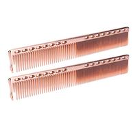 Peigne de coupe de cheveux en acier inoxydable, peigne de toilettage à Double dent en métal, outil de coiffure de coupe Fine pour femmes et hommes 2 pièces (Or Rose)