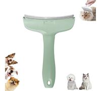 Peigne de démêlage des dents en V, outil professionnel d'épilation des poils d'animaux, dents serrées en V de 1,1 mm avec poignée ergonomique, lame incurvée (vert, L)