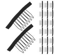 Peigne de Fixation pour Postiche à 7 Dents, Lot de 35, Noir | Acier Inoxydable et Polyester, Bases Capillaires et Lace Front, Usage Quotidien ou Événementiel