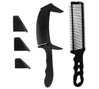 Peigne de fondu pour hommes 2 pièces peigne de coupe cheveux barbier antidérapant dessus plat résistant à la chaleur avec étrier cheveux peignes coiffure incurvés réglables pour la coup