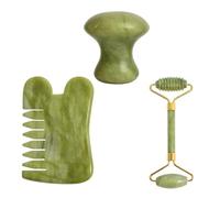 Peigne de Jade Vert, Masseur Facial et Corporel pour Visage et Cou