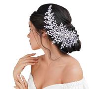 Peigne de mariage élégant avec strass et perles, 10 accessoires de cheveux incurvés pour mariées