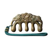 Peigne de massage à cinq dents de 9,5 cm, peigne à dents larges, peigne vert en bois de santal pour lisser le cuir chevelu
