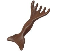 Peigne de massage à cinq doigts à deux têtes, peigne de massage en bois, outil de thérapie à cinq touches pour hommes et femmes, taille moyenne et facile à transporter, peut être utilisé sur les yeux