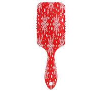 Peigne de massage à coussin d'air pour femme avec flocons de neige blancs et pois rouges