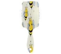 Peigne de massage à rayures et abeilles mignonnes, brosse à cheveux antistatiques, peignes à cheveux bouclés pour femme