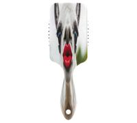 Peigne de massage amusant en forme de lama rouge à lèvres rouges, brosses démêlantes, brosse à cheveux saine pour femme, brosse à cheveux humide et sèche