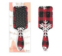 Peigne de massage antistatique à coussin d'air - Brosse à cheveux blanche - Flocons de neige de Noël - Grille carrée pour cuir chevelu - Pour femmes et filles