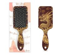 Peigne de massage antistatique à coussin d'air Brosse à cheveux carrée Dragon doré Brosse de massage du cuir chevelu pour femmes et filles