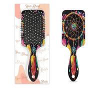Peigne de massage antistatique à coussin d'air - Brosse à cheveux colorée - Attrape-rêves de style bohème - Brosse de massage carrée pour femme et fille