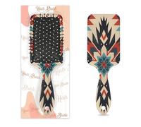 Peigne de massage antistatique à coussin d'air - Brosse à cheveux ethnique vibrante vintage bohème symétrique culturelle colorée - Brosse de massage carrée pour femme et fille