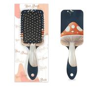 Peigne de massage antistatique à coussin d'air - Brosse à cheveux mignonne rétro champignons botaniques floraux carrés pour femmes et filles