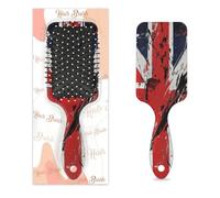 Peigne de massage antistatique à coussin d'air Brosse à cheveux rétro Drapeau du Royaume-Uni Brosse de massage carrée pour femme et fille