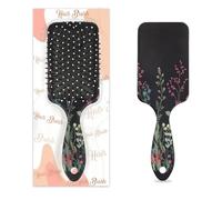 Peigne de massage antistatique avec coussin d'air - Brosse à cheveux carrée pour femme et fille - Fleur sauvage