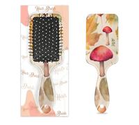 Peigne de massage antistatique avec coussin d'air, brosse à cheveux, feuilles d'érable, champignons, motif plante d'automne, brosse de massage carrée pour femmes et filles