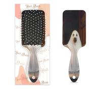 Peigne de massage antistatique avec coussin d'air - Brosse à cheveux pour Halloween - Amusant - Chien fantôme - Citrouille - Friandises ou astuces - Brosse de massage carrée pour femme et fille