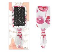Peigne de massage antistatique avec coussin d'air - Brosse à cheveux romantique rouge à lèvres rose - Imprimé sexy - Carré - Pour femme et fille