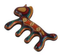 Peigne de Massage Capillaire en Bois Licorne Colorée pour Cuir Chevelu | Outil Gua Sha, Format Compact et Portable, Usage au Travail, Présent Apprécié Entre Collègues