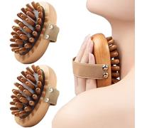 Peigne de massage, corps de massage des brosses méridiens 2pcs, outils en bois portables avec sangle, masseur corporel Gua Sha pour dissolvant cellulite, façonnement, soulagement la douleur