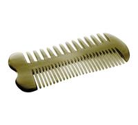 Peigne de Massage Double Face Dents Larges, en Corne de Bœuf | Dents Fines D’un Côté, Finition Artisanale Lisse, Démêlage Doux, pour Cheveux Bouclés ou Fins