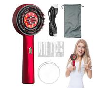 Peigne de massage du cuir chevelu - Applicateur d'huile pour cheveux 2 en 1 - Masseur de cheveux rouges | Masseur de cheveux, masseur électrique du cuir chevelu, brosse de massage