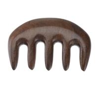 Peigne de Massage du Cuir Chevelu en Bois de Santal Épais à Cinq Dents | Outil Portable, Adapté aux Cheveux Bouclés, pour Présent, Usage Féminin, Stimulation Circulatoire