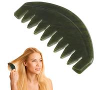 Peigne de Massage du Cuir Chevelu en Jade, Vert | 1 Pièce, Forme Ergonomique Multi-point, Surface Polie et Bords Arrondis, Usage Spa, Voyage