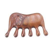Peigne de massage du cuir chevelu Gue-Sha en forme d'éléphant - Brosse de massage en bois - Pas de bois de santal statique - Peigne de soin compact fait à la main - Peigne de massage du cuir chevelu