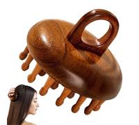 Peigne de massage du cuir chevelu - peigne en bois sandalo avec 28 dents | Conception ergonomique pour le massage et le drainage énergétiques | Brosse naturelle pour les hommes et les femmes Santé int