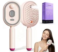 Peigne de massage électrique à coussin d'air, brosse à cheveux électrique à vapeur avec brumisation démêlante pour cheveux secs et crépus, brosse de soin autonettoyante pour femme (barbe à papa)