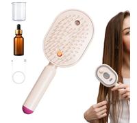 Peigne de massage électrique à pulvérisation - Brosse à cheveux 21,7x7,8x6,2 cm avec fonction vibration, masseur de cuir chevelu avec technologie de lumière rouge, matériau ABS rechargeable par USB |