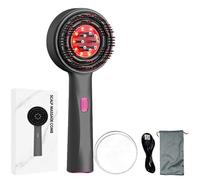 Peigne de massage électrique portable pour cuir chevelu avec technologie de soin à lumière rouge Peigne de massage à brosse fonctionnelle trois en un pour favoriser la circulation sanguine (gris)