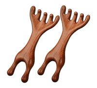 Peigne de massage en bois 2 pièces, masseur de cuir chevelu Gua Sha à 5 griffes et outil relaxation des pieds, peigne thérapies méridiennes naturelles pour masseur cuir chevelu tête/cou/do