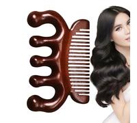 Peigne de massage en bois - à tête en de santal doré | Peigne de massage méridien à cinq doigts pour soulager les épaules et le cou | Peignes stimulateurs en bois de santal à double usage