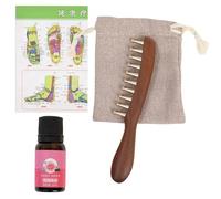 Peigne de massage en bois de santal large - 18,8 x 3,6 x 1,9 cm, 1 pièce, outil Gua Sha, brosse à pointe méridienne, stimulateur thérapeutique de croissance des cheveux, | Masseur de relaxation pour f