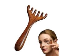 Peigne de massage en bois de santal, masseur de cuir chevelu en bois de santal,Peigne à dents larges avec cornes de cerf | Grattoir nasal avec bois de cerf en bois, peigne à de