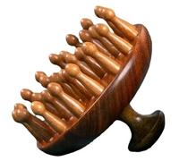 Peigne de massage en bois, masseur de cuir chevelu Gua Sha à 28 dents et outil relaxation des pieds, peigne thérapies méridiennes naturelles pour tête/cou/dos