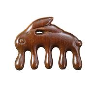 Peigne de massage en bois, peigne de massage du cuir chevelu - Peigne en bois en forme de lapin | Pas de peigne durable compact fait main de massage du cuir chevelu en bois de santal statique