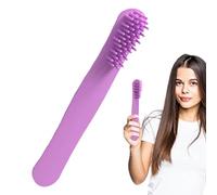 Peigne de massage en silicone, peigne à cheveux en silicone | Appareil de massage du cuir chevelu avec brosse et long manche, avec le peigne circulaire de claquage, les cheveux peuvent être attachés