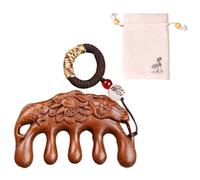 Peigne de Massage, Guasha pour Visage,Corde anti-perte + sac en coton,Peigne de Massage du Cuir Chevelu à Dents Larges, Pierre de Gua Sha Grattage, Massage du Corps Masseurs Manuels
