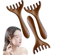 Peigne de massage Meridian à six coups, peigne à cinq tactiles, outil de massage de grattage Gua Sha portable, brosse de relaxation du corps entier pour le cuir chevelu, le visage (3pcs)