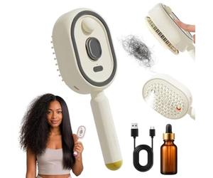 Peigne de massage multifonction de type C, rechargeable, portable, soin des cheveux, antistatique et démêlant, brosse à cheveux pour tous les types de cheveux