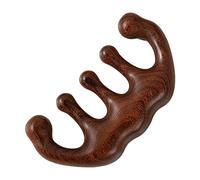 Peigne de massage multifonction en bois de santal, peigne à dents larges antistatiques, brosse de massage portable (04)